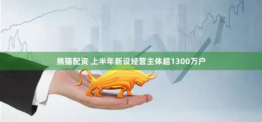 熊猫配资 上半年新设经营主体超1300万户