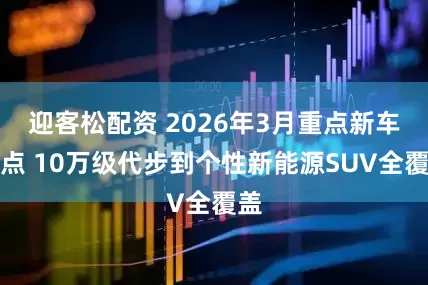 迎客松配资 2026年3月重点新车盘点 10万级代步到个性新能源SUV全覆盖